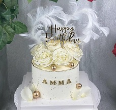 Premium white roses cake